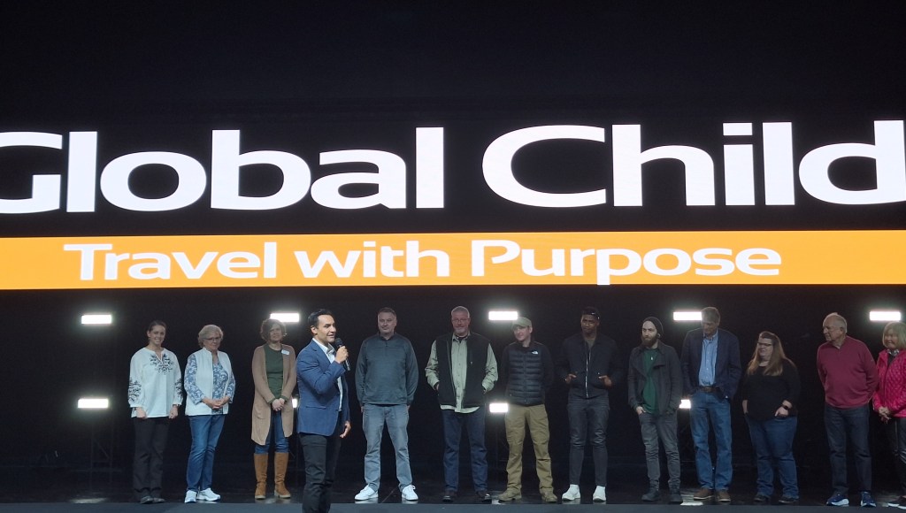 Augusto Valverde, creator of the widely watched show “Global Child: Travel with Purpose,” on Saturday invites to the Crossland Church auditorium stage numerous community partners featured in the most recent episode, which features Bowling Green.