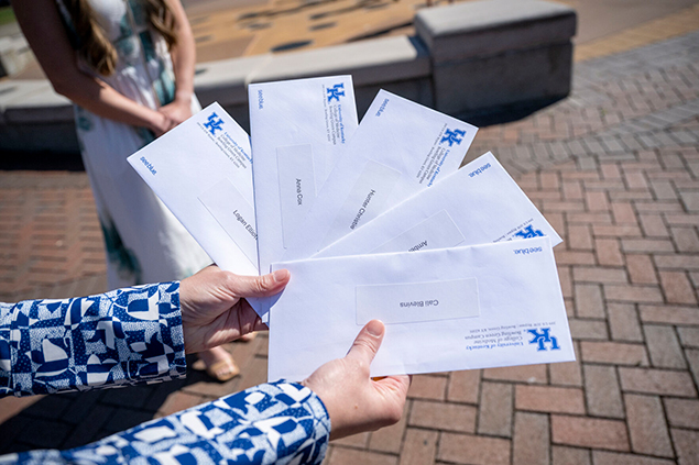 Envelopes containing a memo denoting residency placements for UKCOM-Bowling Green students
