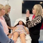 Students at the Logan County Career & Technical Center work in the nonprofit HealthForce Kentucky's mobile simulation center, HealthForce One, in March. (SUBMITTED)