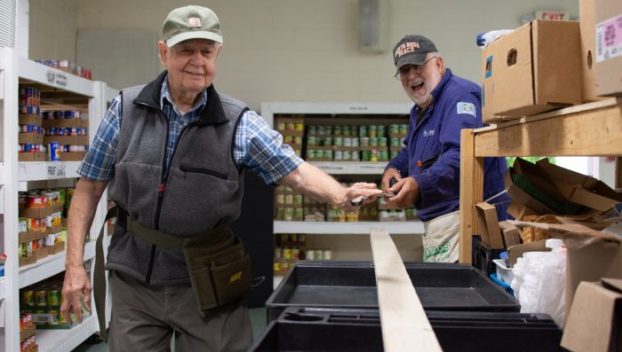 Construction of wall divider at Community Grocery Store